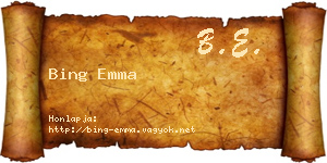 Bing Emma névjegykártya